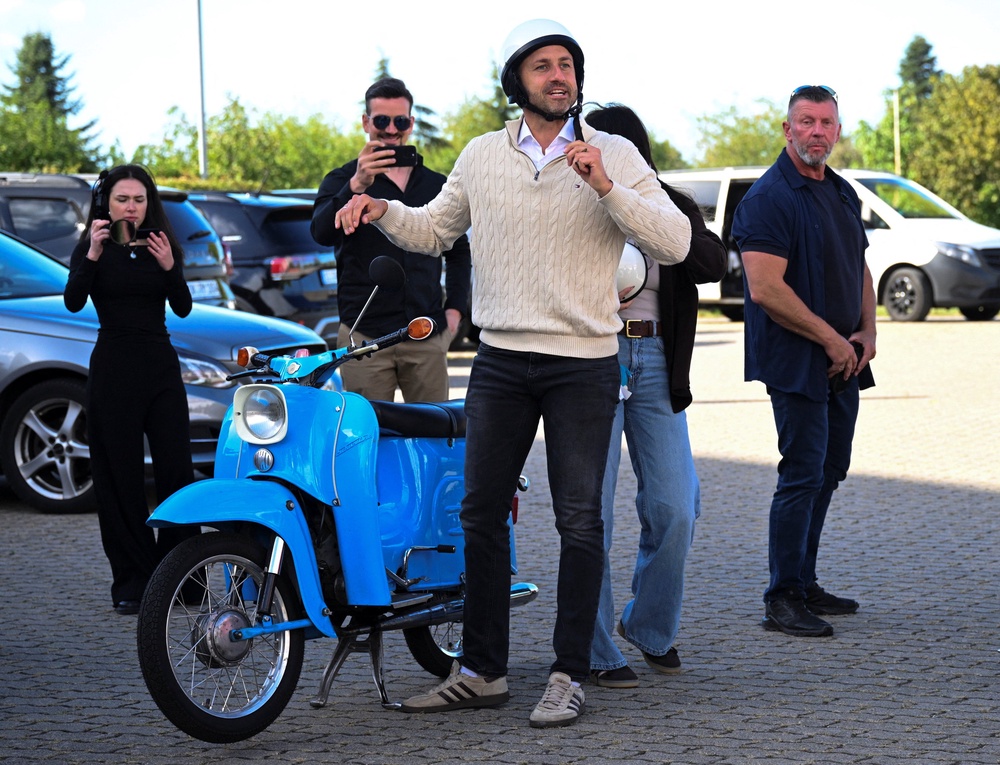 Top candidate of the far-right Alternative for Germany (AfD), Ulrich Siegmund, and his wife, Julia Siegmund, arrive to vote in Saxony-Anhalt state election, in Tangermuende, Germany, September 6 (Reuters)