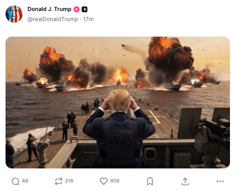 Trump shares more AI slop on Iran (Donald Trump / Truth Social)