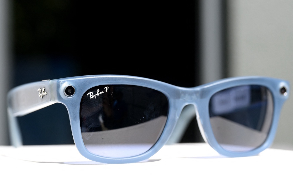 A pair of transparent Ray-Ban Meta 2nd generation smart glasses is seen on display during the Meta Connect Developer Conference (AFP/Getty)