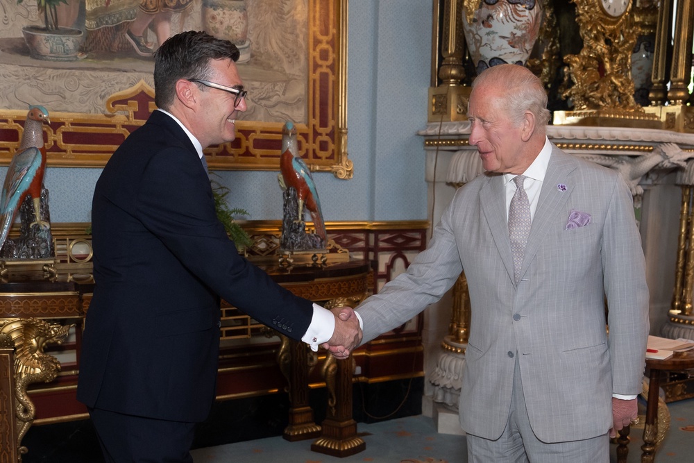 The King welcomes Andy Burnham during an audience at Buckingham Palace in July 2026, where he invited the newly-elected leader of the Labour Party to become Prime Minister and form a new government (Aaron Chown/PA) (PA Wire)