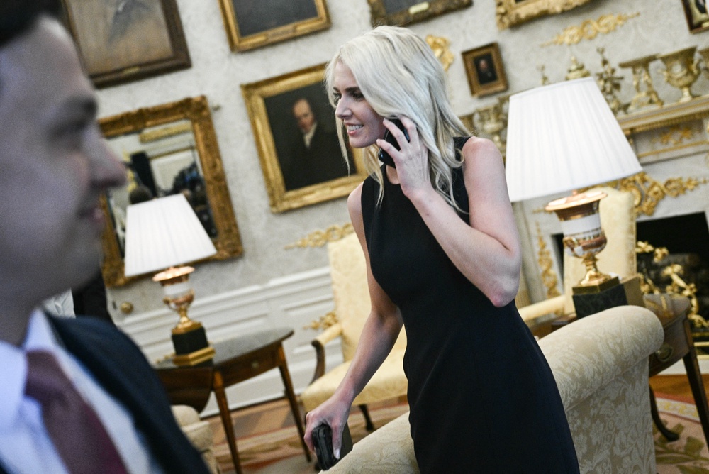Harp reportedly often manages the president’s social media output and takes dictation for future posts from President Trump (AFP/Getty)