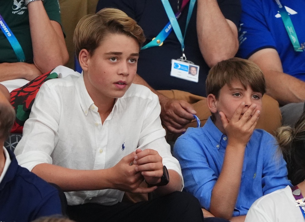 Prince George with Prince Louis at the Sir Chris Hoy Velodrome during the 2026 Commonwealth Games in Glasgow (Andrew Milligan/PA) (PA Wire)