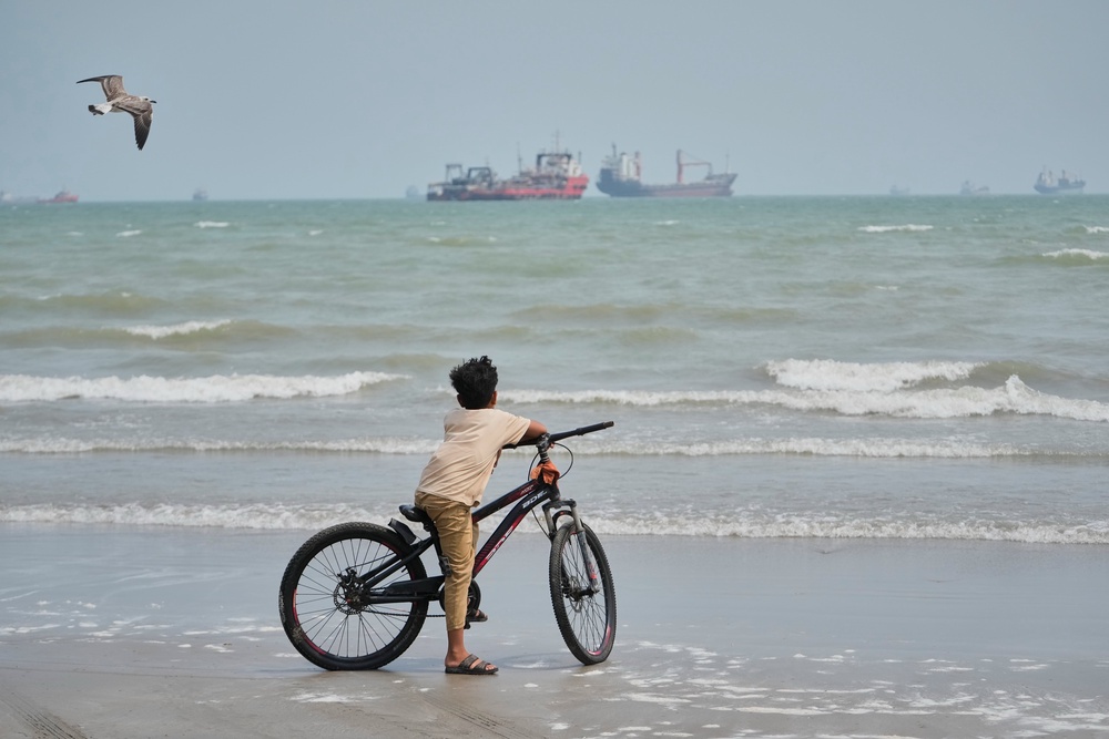 The US military said that as of Monday, 94 commercial vessels had been redirected and three mines had been disabled (AP)