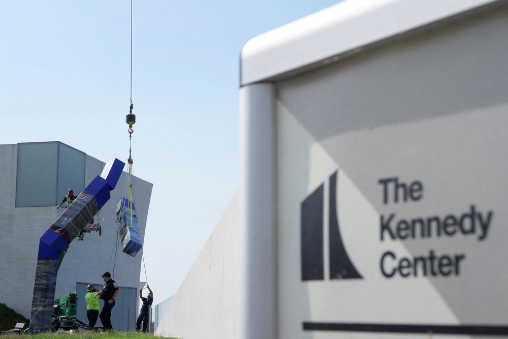 The Kennedy Center is already at work remaking the venue under Trump with the abrupt removal of a site-specific sculpture from the grounds (Reuters)