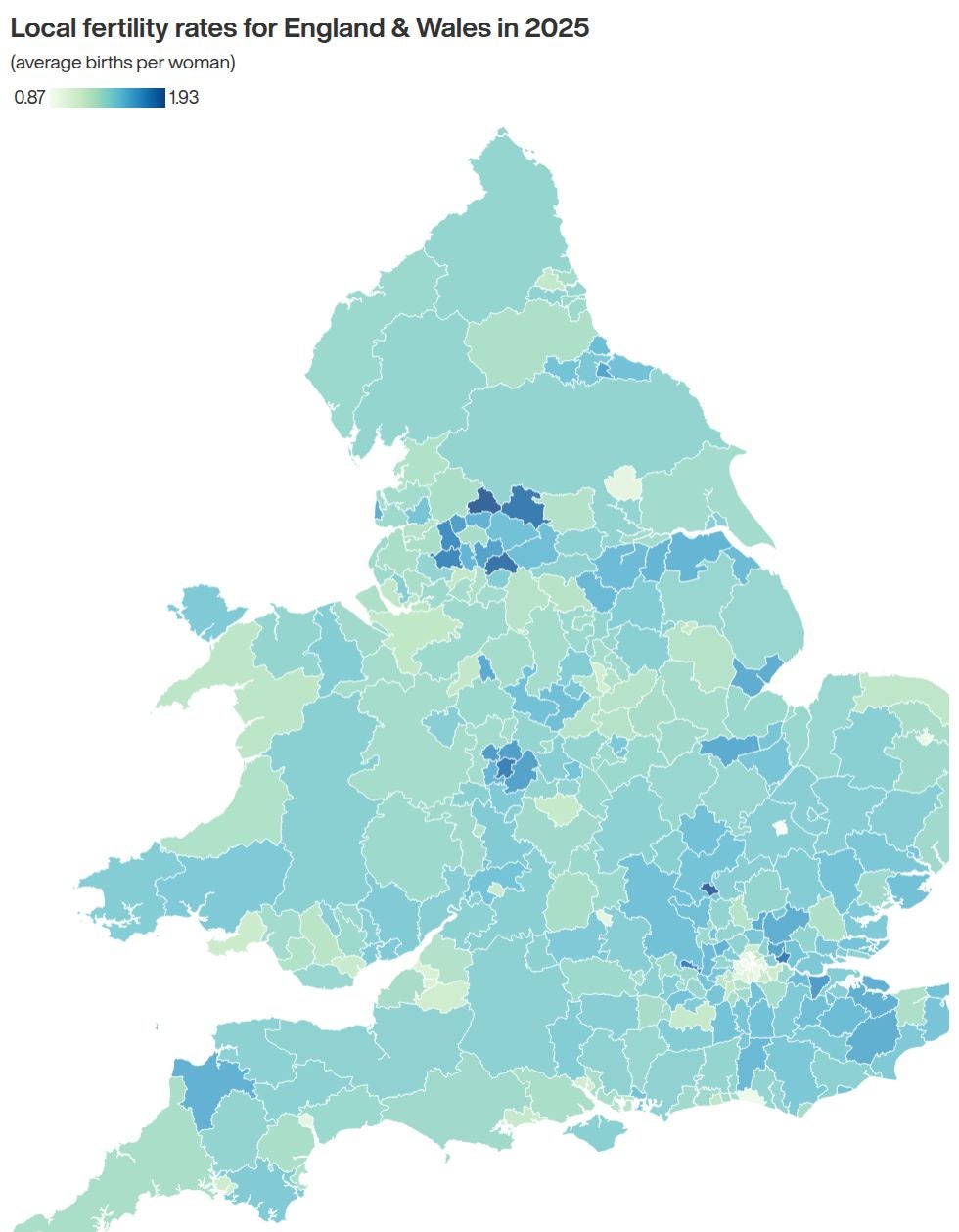 Image from: Local areas with highest and lowest fertility rates revealed