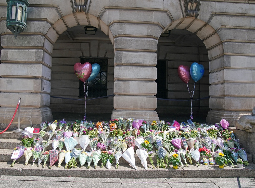 Flowers were left on the steps of Nottingham Council House after the fatal stabbings (Peter Byrne/PA) (PA Archive)