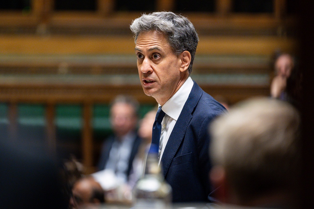 Mr Miliband announced the sanctions regime in the Commons on Tuesday (House of Commons)