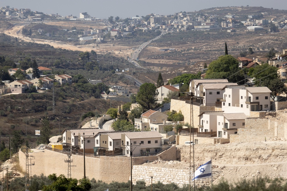 A view over the Jewish settlement of Kedumim, in the West Bank on September 8 (Getty)
