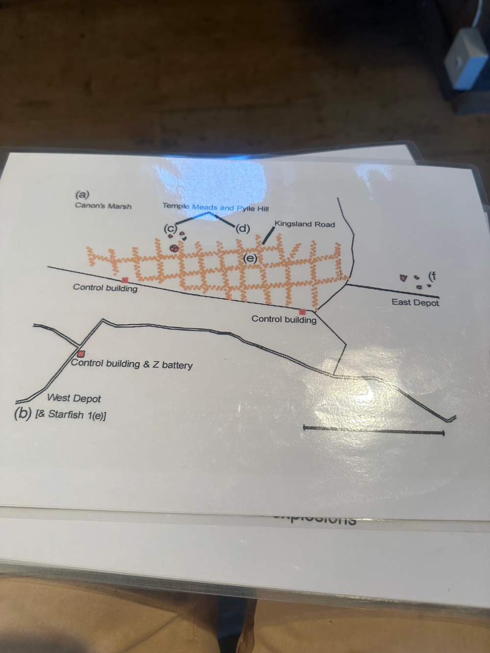 A map showing the road layout with buildings at the Black Down site, which replicated Bristol (The Independent)