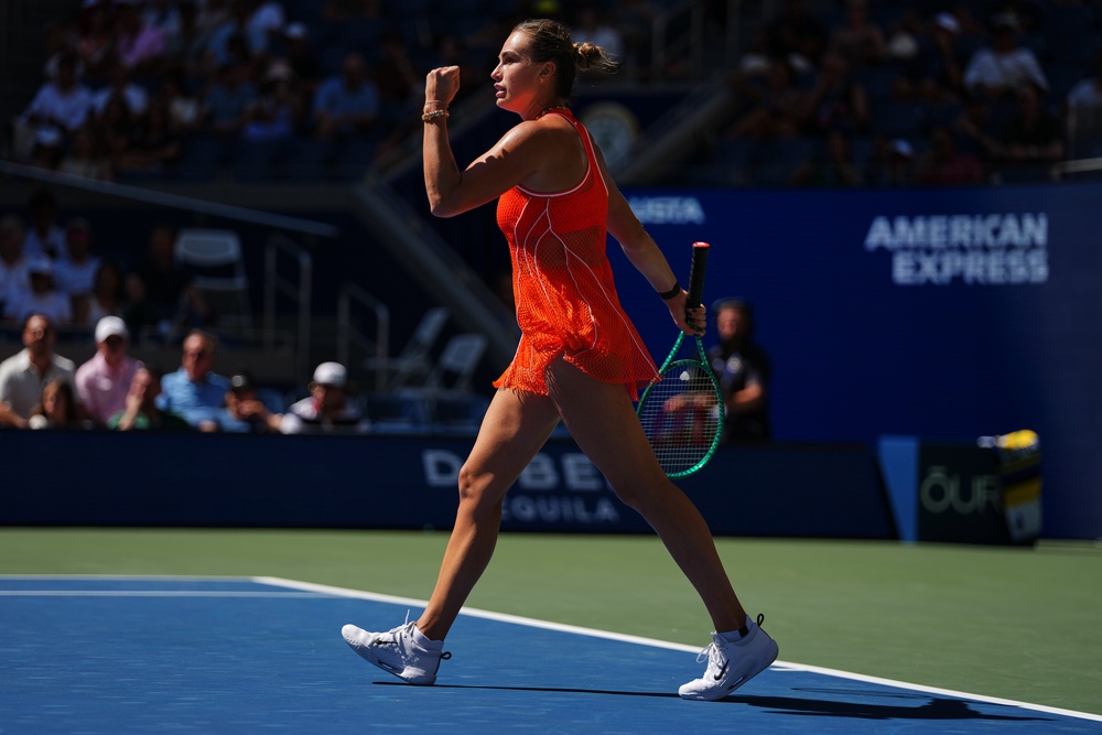 Sabalenka eventually secured her 19th successive match in New York (Kirsty Wigglesworth/AP) (AP)