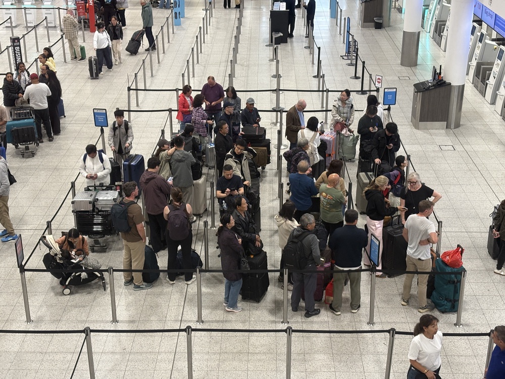 Airlines apologised for the delay and urged customers to check with them for updates (Jordan Pettitt/PA) (PA Wire)