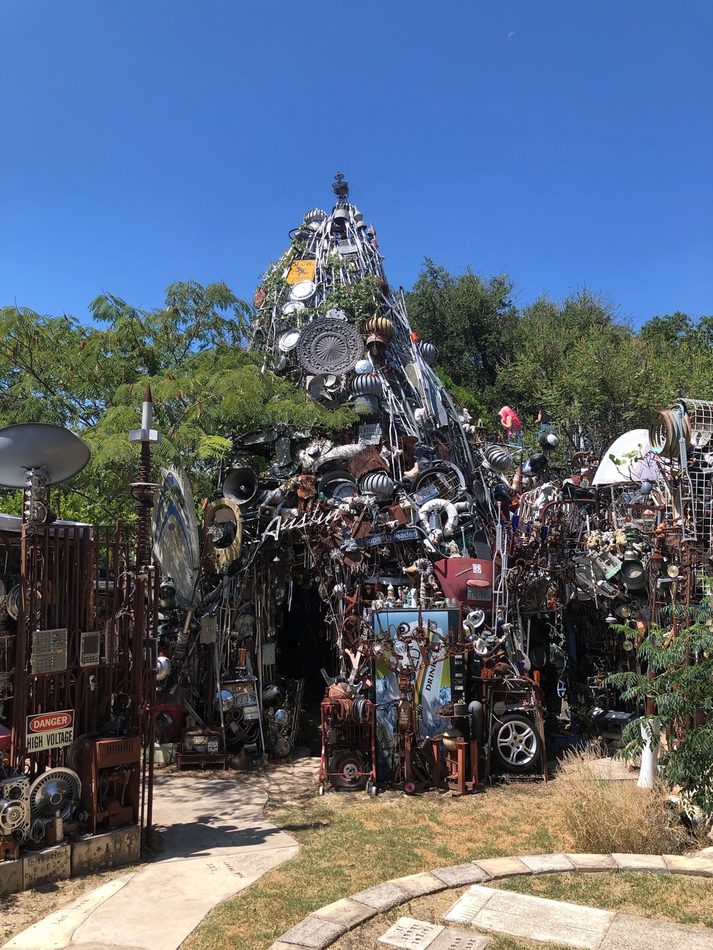 Artist Vince Hannemann, now 63, began building a mismatched masterpiece in his Austin backyard dubbed the Cathedral of Junk in 1988 when he was in his mid-twenties (Vince Hannemann)