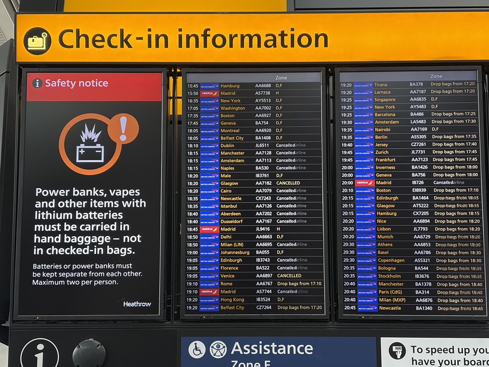 Hundreds of flights were cancelled on Tuesday (PA) (PA Wire)