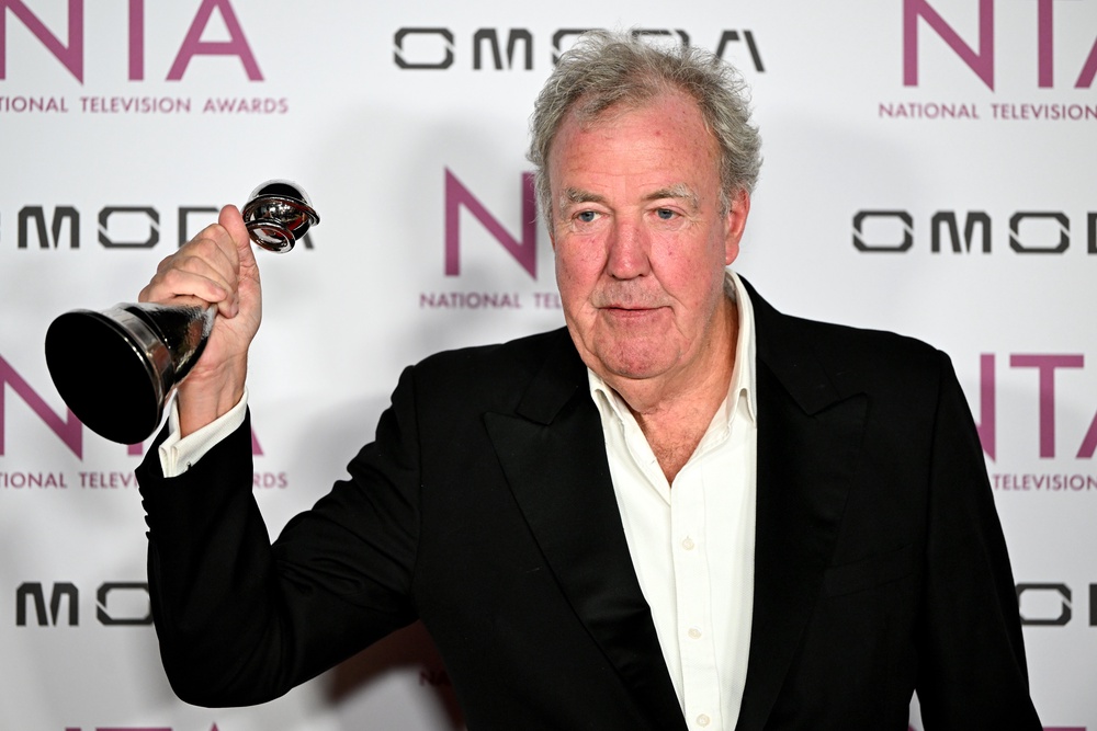 Jeremy Clarkson poses with the 'Reality Docuseries' award in the Winners Room at the National Television Awards 2026 (Getty)