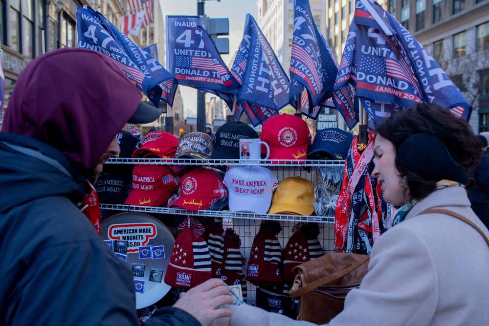 Many retailers specializing in Trump-related clothing and memorabilia have seen sales drop as the president’s approval rating has also plummeted amid the war in Iran (AFP/Getty)