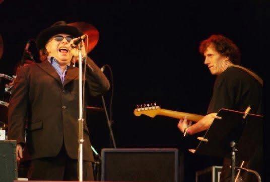 Ronnie Johnson (right) onstage with Van the Man (Supplied by Ronnie Johnson)
