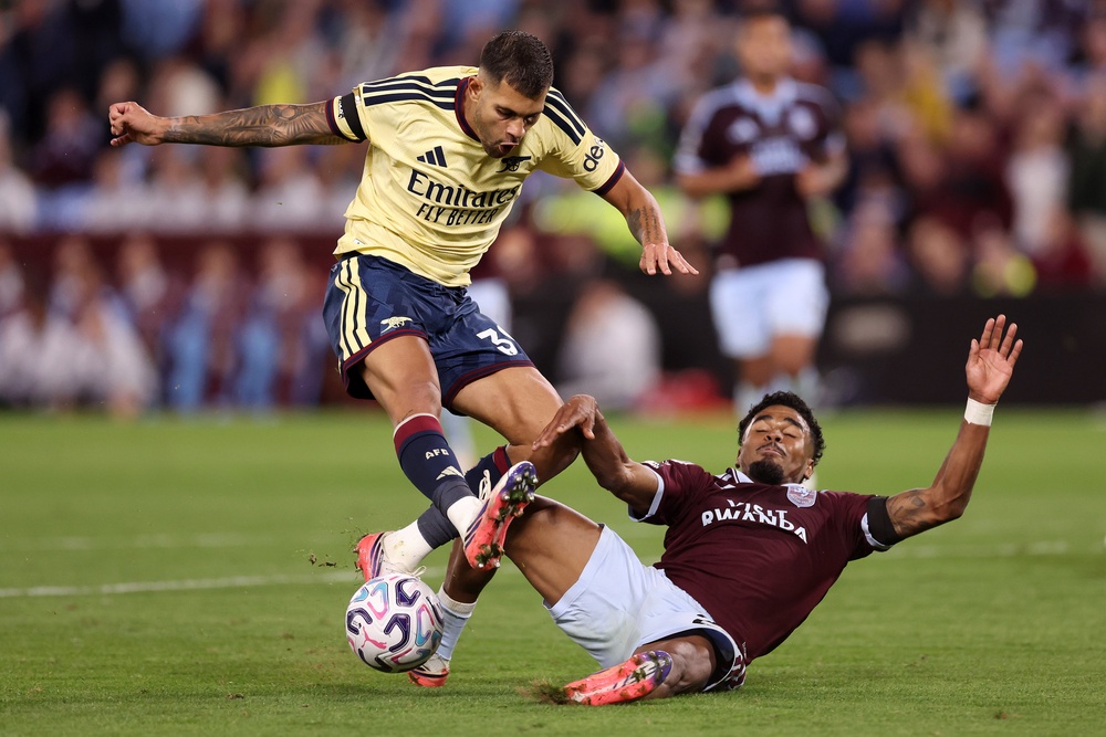 The panel felt Bruno Guimaraes should have been awarded a penalty following a tackle by Ian Maatsen (Getty)