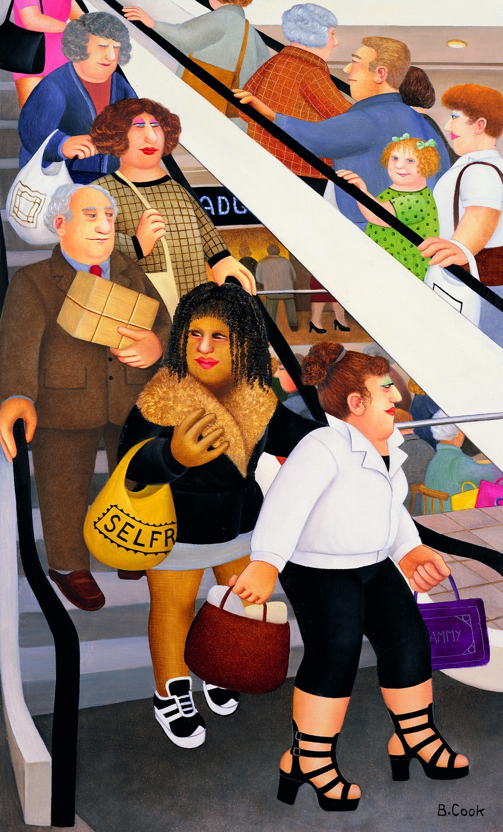 Many of the artist’s works featured shoppers (Courtesy of ourberylcook.com © John Cook)