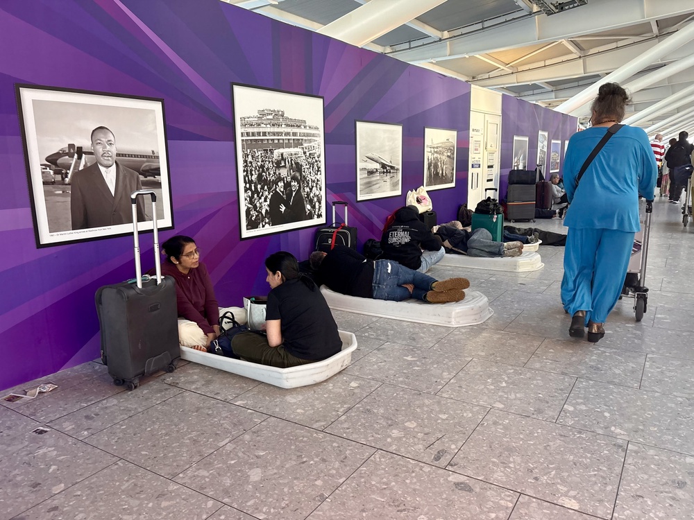 Passengers at Heathrow Airport during disruption after a system issue hit Nats (Jonathan Brady/PA) (PA Wire)