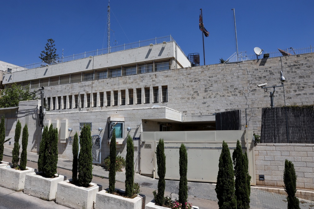 Israel foreign minister Gideon Saar announced the closure of the British consulate and banned 11 MPs from entering the country (Reuters)