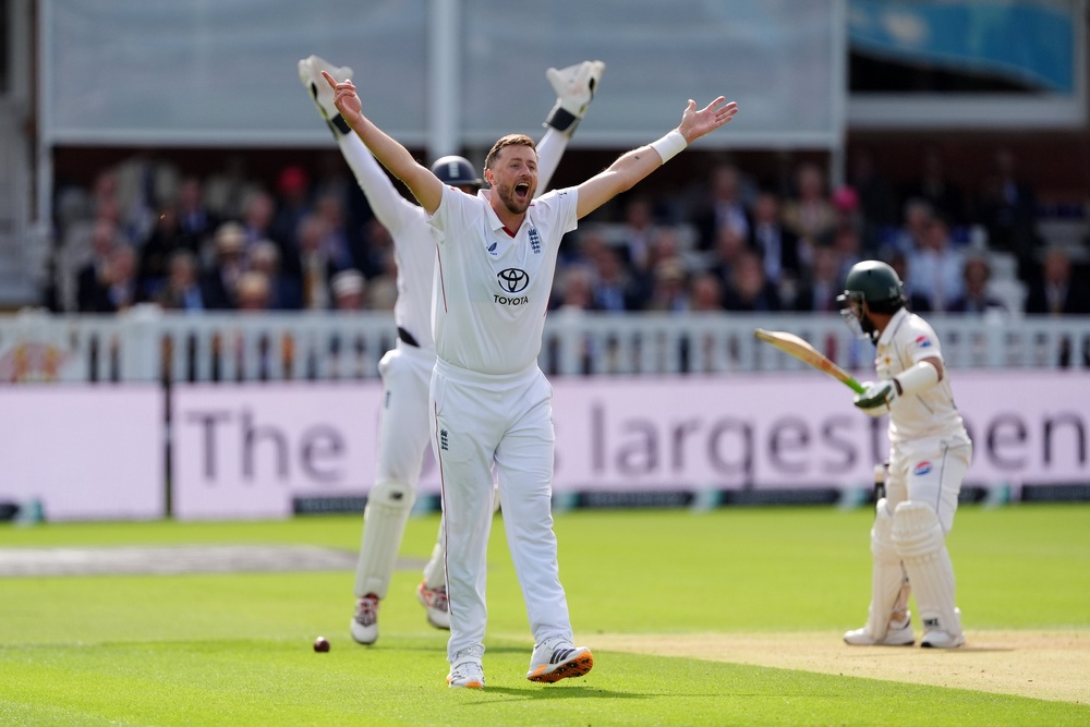 Ollie Robinson celebrates a wicket (PA) (PA Wire)