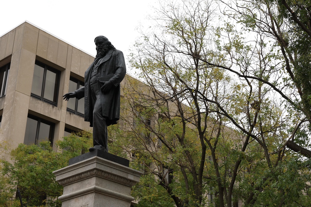 The Trump administration has pushed to restore a Confederate statue in Washington, and has reinstated Confederate-inspired names that were removed from military properties (Getty)