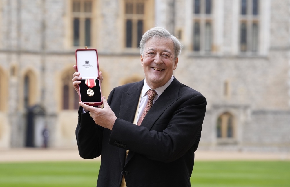 Sir Stephen Fry after being made a Knight Bachelor at an Investiture ceremony at Windsor Castle, Berkshire. He had prostate surgery in 2018 (PA) (PA Archive)