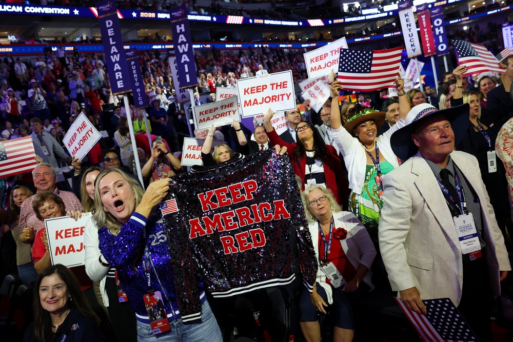 Trump’s pledge was received positively by his MAGA audience at the American Airlines Center in Dallas, Texas (Getty)