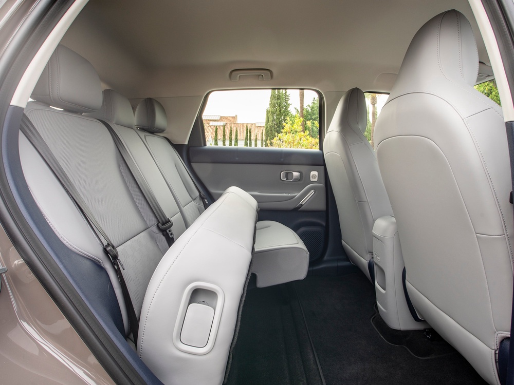The Leapmotor B03X's rear seats will flip up, cinema-style, to offer additional storage space in the back (Leapmotor)