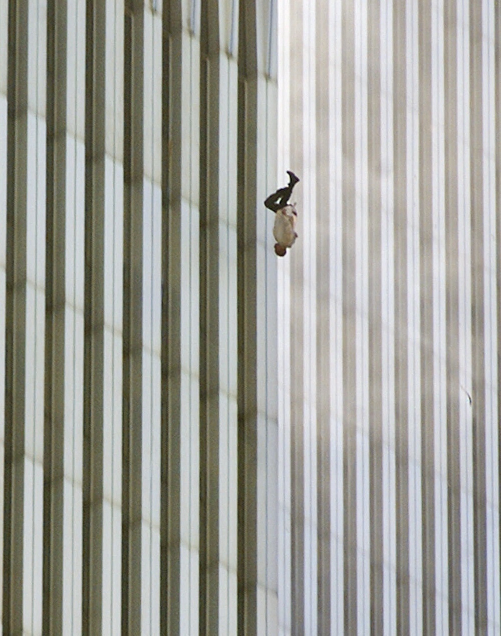 A selection of newspapers published the ‘The Falling Man’ image the following morning but numerous outlets refused to print it out of concern for reader distress (AP Photo/Richard Drew)