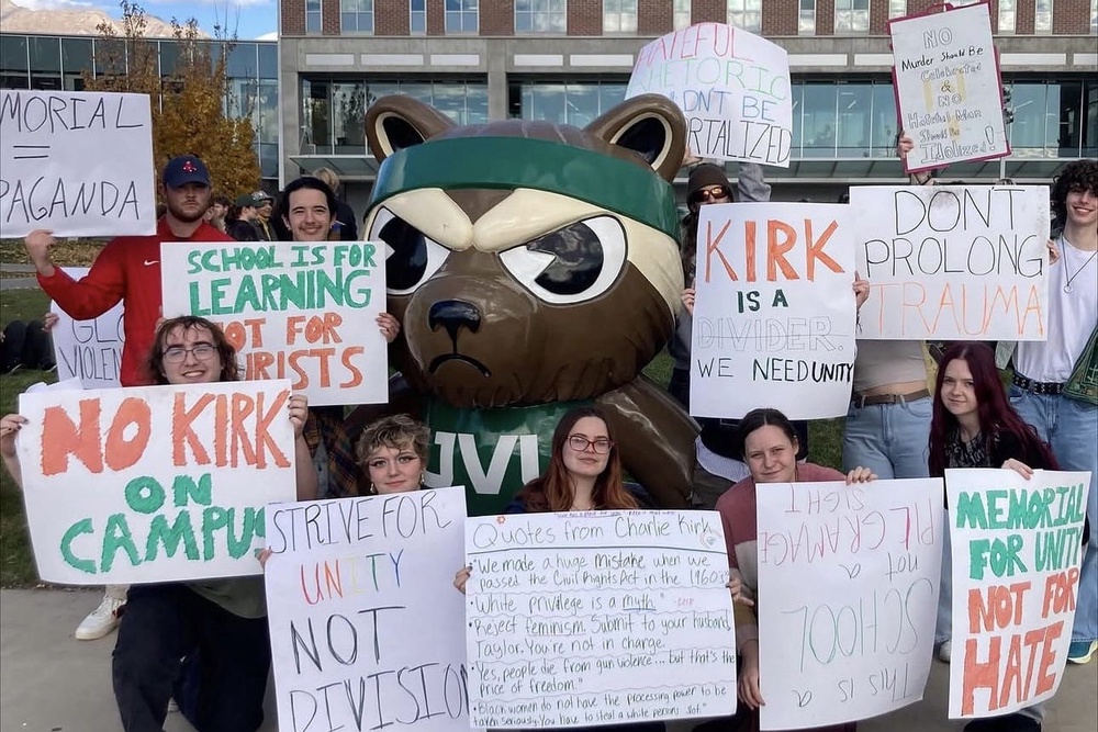 The memorial and cancelation of classes have been condemned by the group Students for a Democratic Society, which characterized the memorial as a ‘far-right political event’ (Students for a Democratic Society UVU)