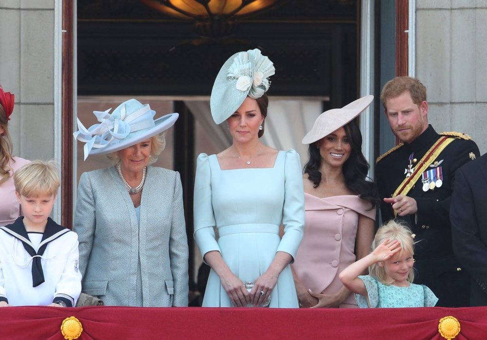 Harry and Meghan as working royals on the Palace balcony with the royal family (Yui Mok/PA) (PA Archive)