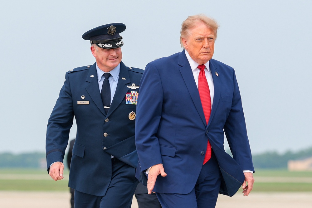 Trump never served in the Armed Forces and has been accused of being a draft dodger for his timely diagnosis of bone spurs that gave him a medical exemption from serving in the Vietnam War in the late 1960s (Getty Images)