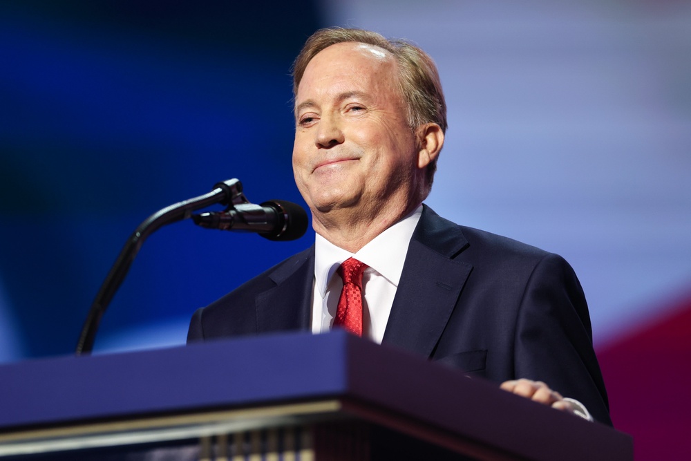 The GOP midterm convention in Texas 'functions as a rescue operation for Ken Paxton', a former Austin mayor told The Independent (Getty)