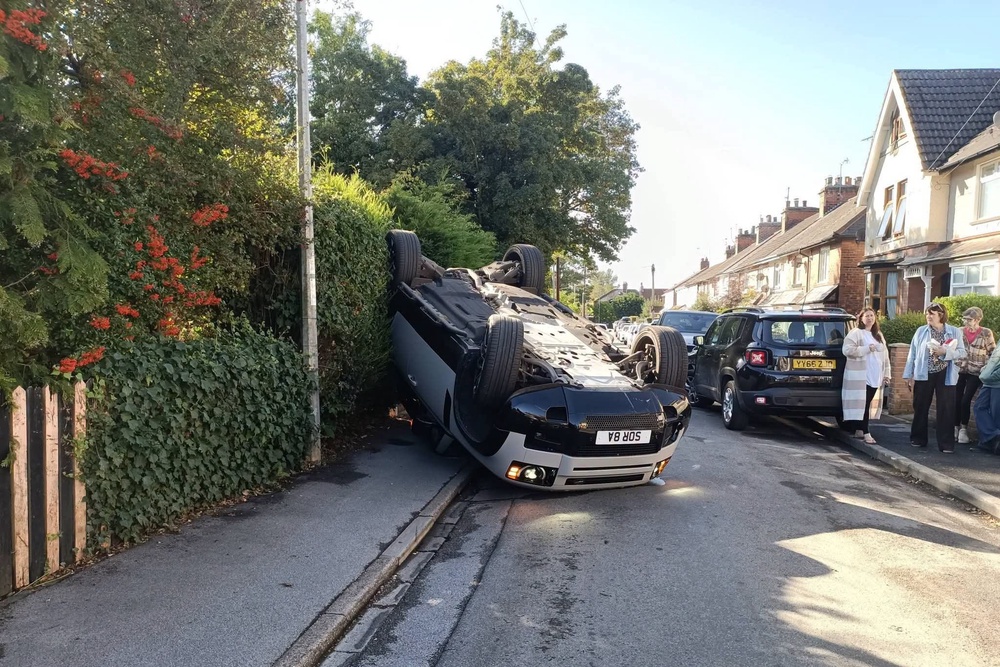 Thomas flipped his car on Friday morning (Hull City News)