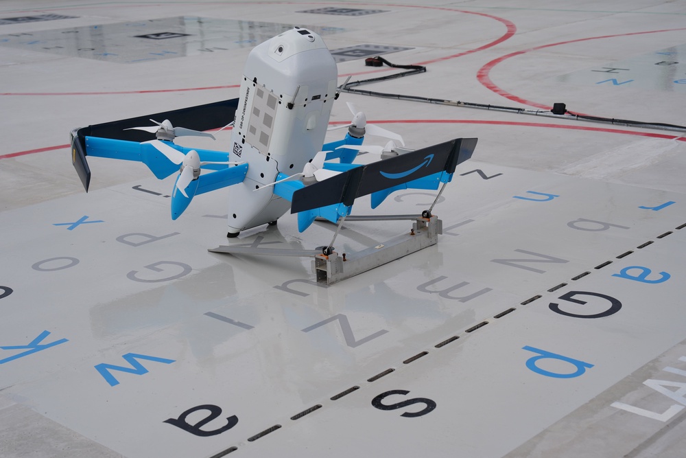 The US tech giant started a ‘limited’ number of flights in February, allowing customers within a 7.5-mile radius of its County Durham site to have certain items delivered by drone