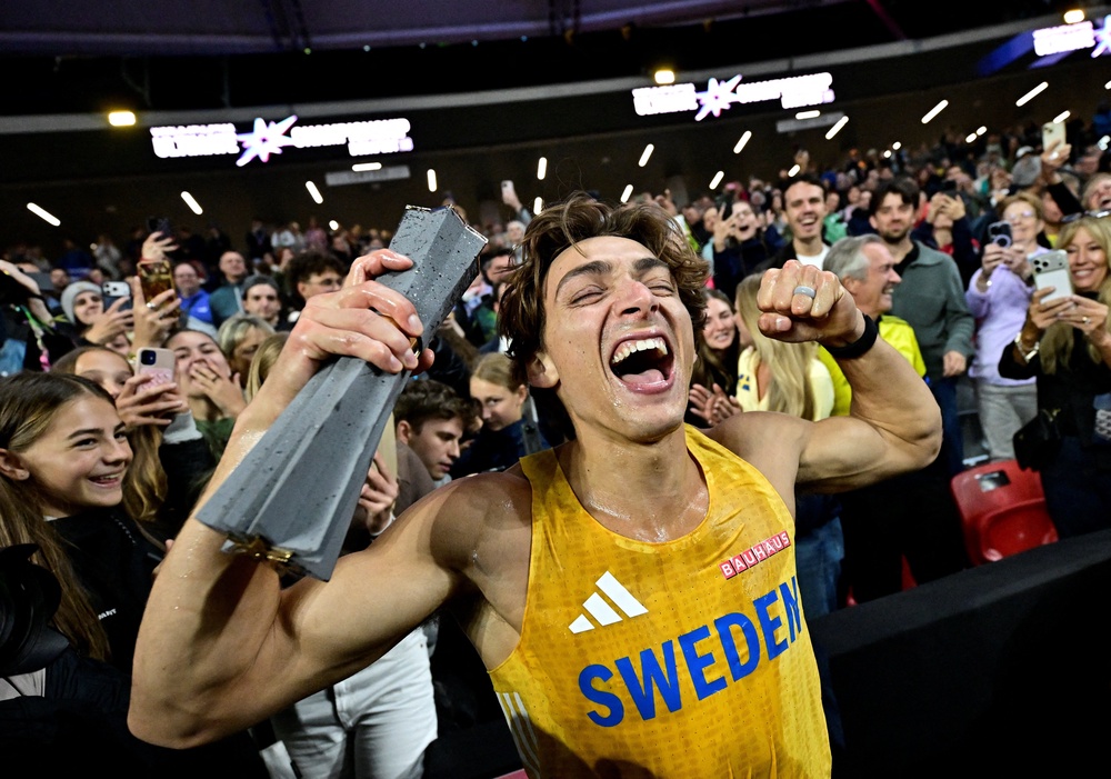 Duplantis won the pole vault title but could not break his world record (Reuters)