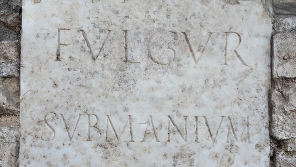 Marble slab bearing reference to Roman deity of nocturnal lightning (Italian ministry of culture)