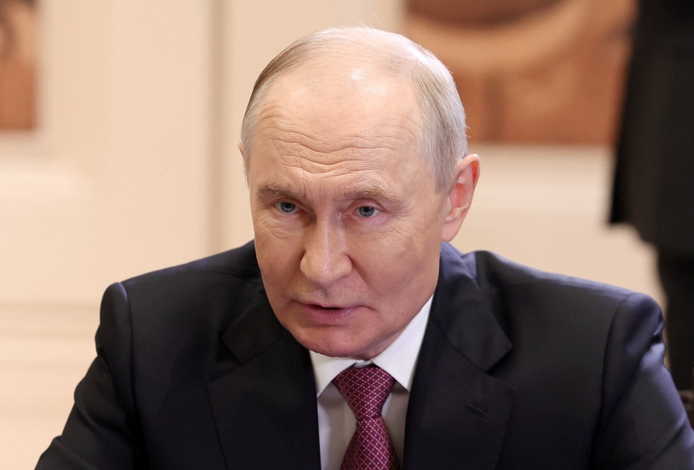 Russia's president Vladimir Putin attends a meeting with South Africa's president Cyril Ramaphosa (AFP/Getty)