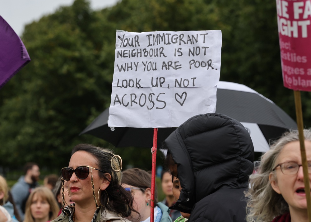 A counter protest was organised (Steve Welsh/PA) (PA Wire)