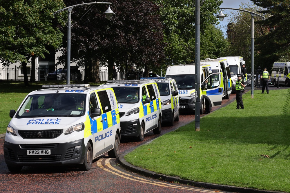 There was a substantial police presence at the park (Steve Welsh/PA) (PA Wire)