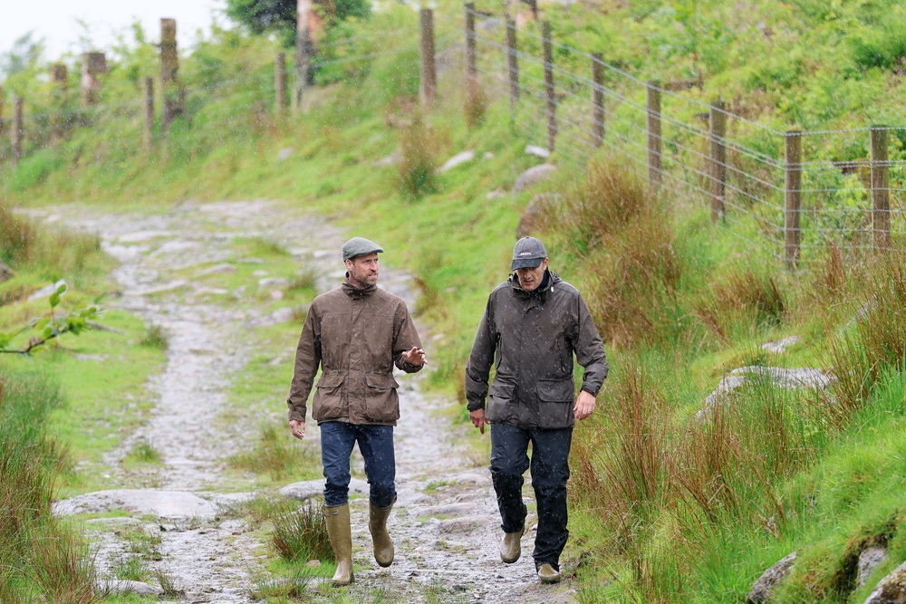 Prince of Wales during a visit to Tor Bog, an area of restored peatland on Dartmoor. (PA)