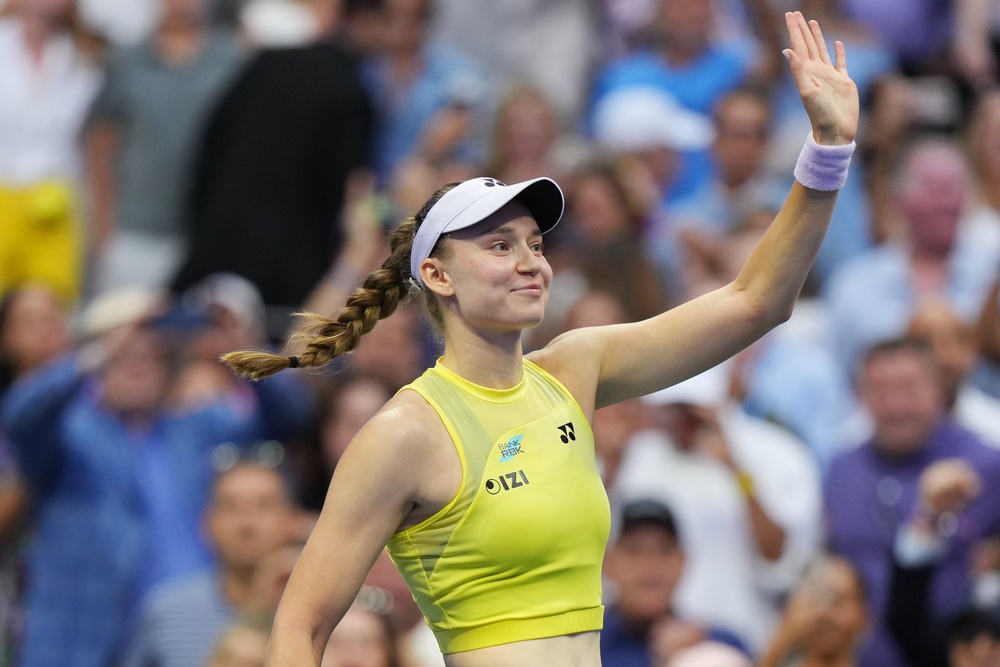Elena Rybakina powered away from Aryna Sabalenka (AP)