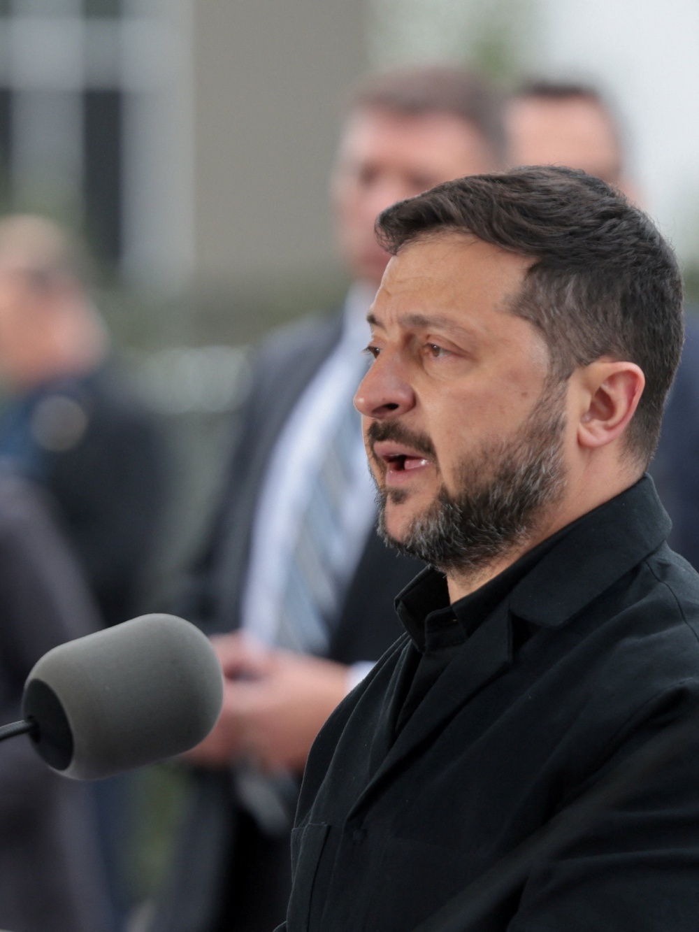 Ukraine's president Volodymyr Zelensky speaks during a visit to the Southern Alberta Institute of Technology in Calgary, Alberta, Canada (Reuters)