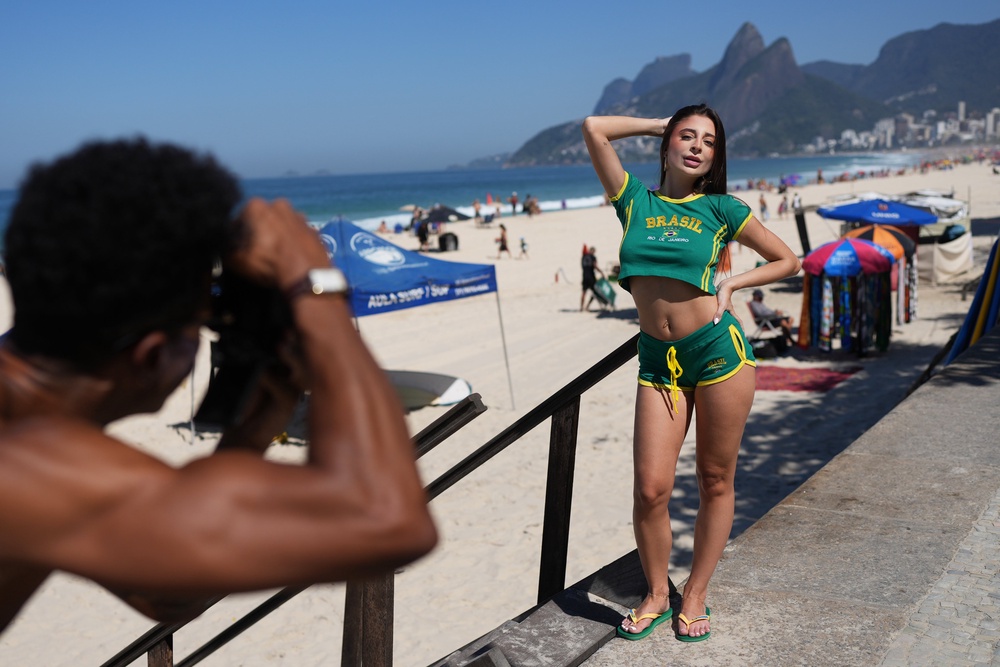 Influencer Gabriela Catao poses for photos at Ipanema beach in Rio de Janeiro, on Sept. 4, 2026. (AP Photo/Silvia Izquierdo) (Copyright 2026 The Associated Press. All rights reserved)