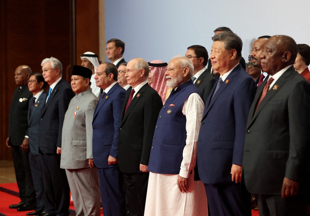 Leaders of Brics delegation attend day two of the Brics Summit in New Delhi, India, 13 September 2026 (Reuters)