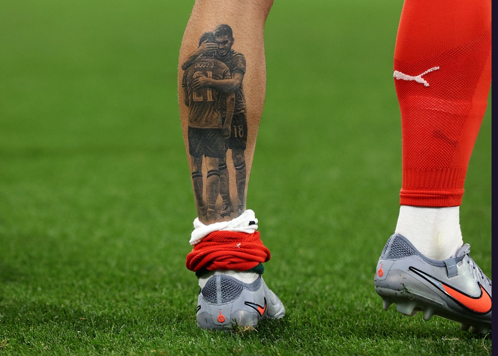 Ruben Neves has a tattoo of Jota on his left calf (Getty)
