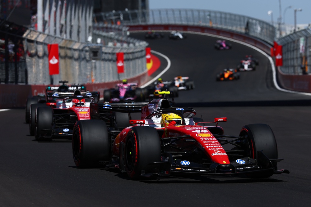 Hamilton clashed with Max Verstappen at the start (Getty)