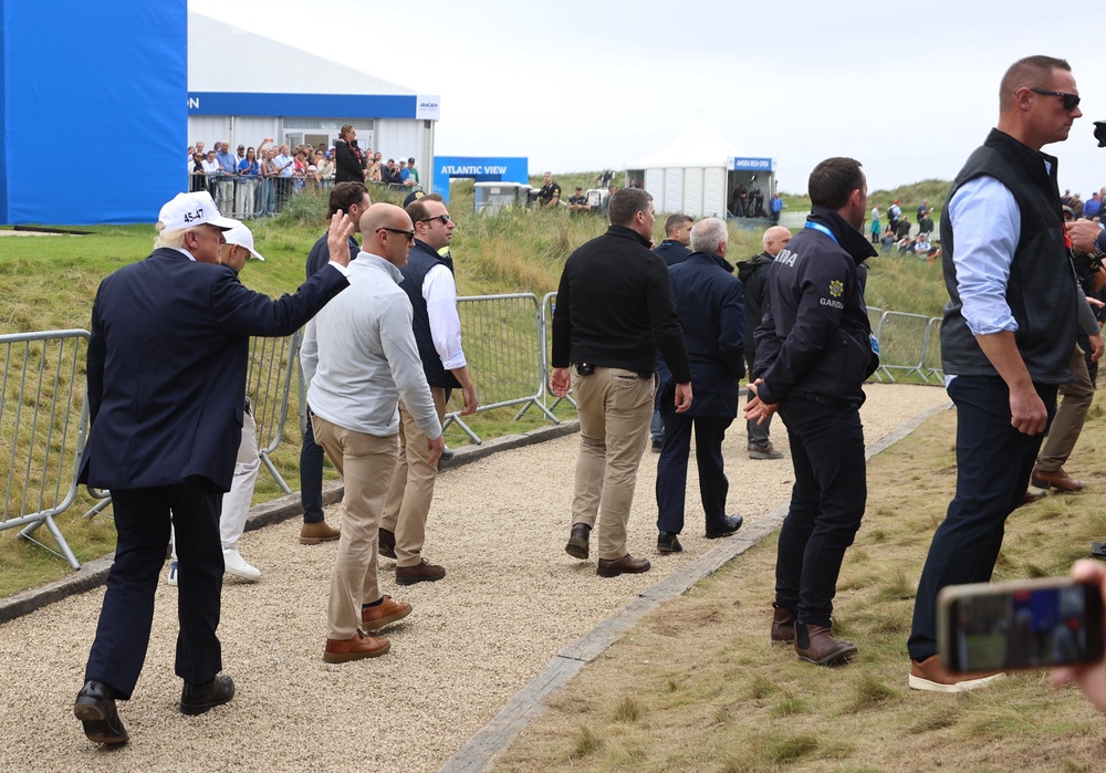 US President Donald Trump attends the Irish Open (Liam McBurney/PA) (PA Wire)