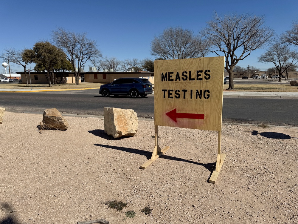 A sign reading 